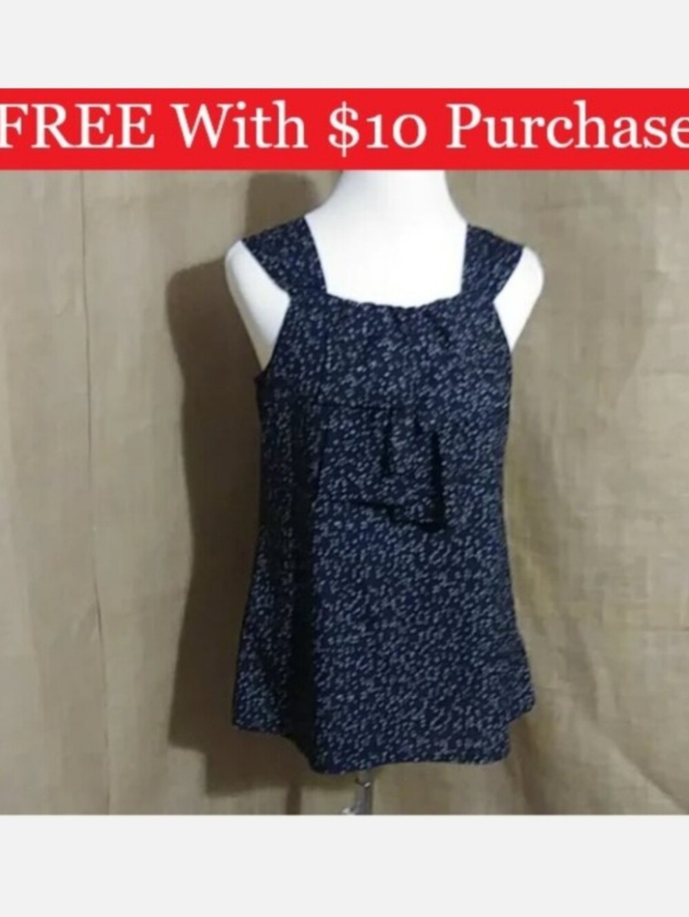 Mossimo Career Wear Bow Sleeveless Small Blouse Summer Wardrobe Top RED BANNER